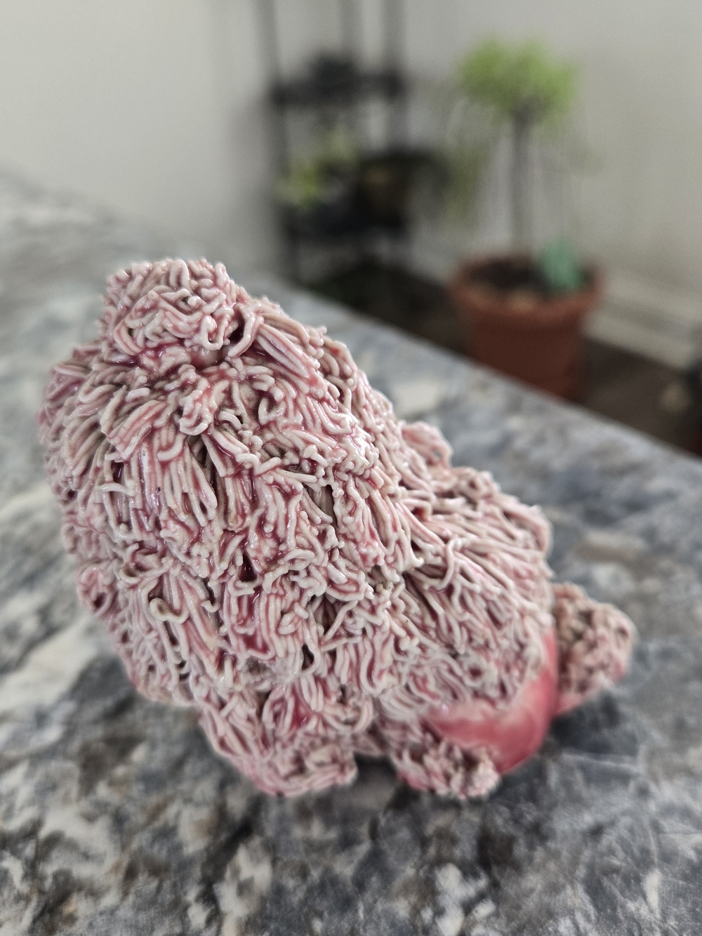 Vintage Pink Spaghetti Poodle Figurine, Mid Century Dog Collectible - Picture 4 of 6